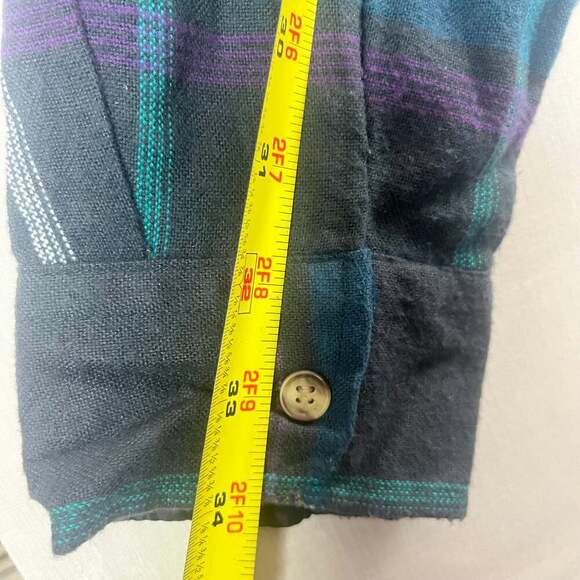 Saugatuck Dry Goods Men's XL Blue Plaid Flannel Shirt Vintage Western - Picture 9 of 9